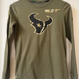 Nike Olive Green Texans Long Sleeve Tee